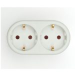 ADAPTADOR GARZA 2 TOMAS FRONTALES CON TOMA TIERRA RETRACTIL - Imagen 2