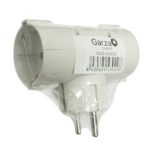 ADAPTADOR GARZA 2 TOMAS LATERALES CON TOMA TIERRA RETRACTIL