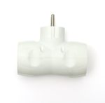 ADAPTADOR GARZA 2 TOMAS LATERALES CON TOMA TIERRA RETRACTIL - Imagen 2