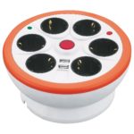 BASE GARZA CON  6 TOMAS + 2 USB CON INTERRUPTOR Y GUARDACABLE 1,5mm-1,4m - Imagen 3