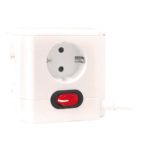 CUBO GARZA CON 4 TOMAS CON INTERRUPTOR Y CABLE 1,5mm + 1,5m BLANCO
