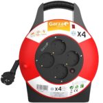 PROLONGADOR GARZA 4 TOMAS ENROLLACABLES DOMÉSTICO 10 METROS  1,5 mm - 10 m