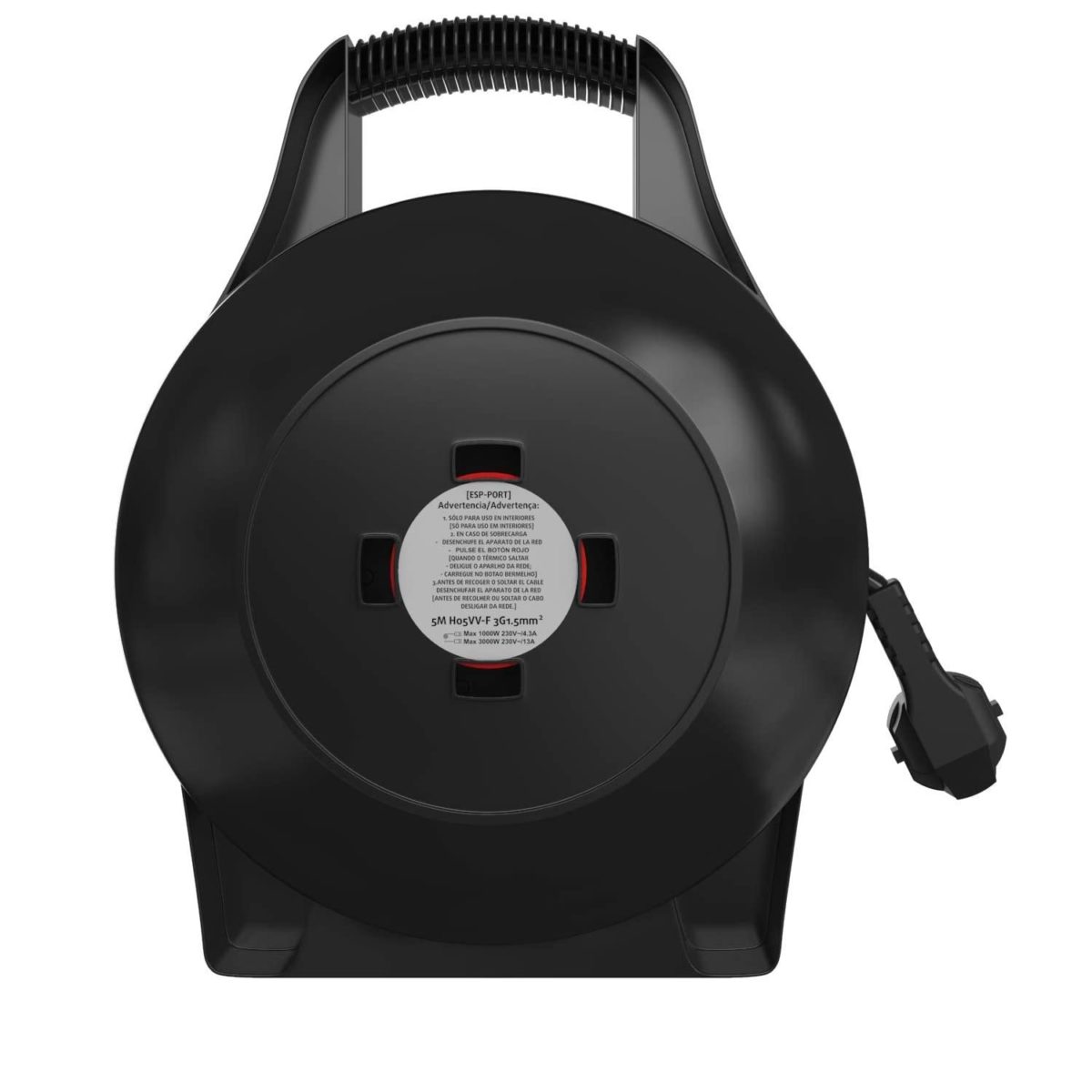 PROLONGADOR GARZA 4 TOMAS ENROLLACABLES DOMÉSTICO 3 METROS  1,5mm-5m - Imagen 3