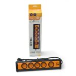 REGLETA GARZA 5 TOMAS + 2 USB CON CABLE 1,5mm-1,4m NARANJA