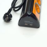 REGLETA GARZA 5 TOMAS + 2 USB CON CABLE 1,5mm-1,4m NARANJA - Imagen 4