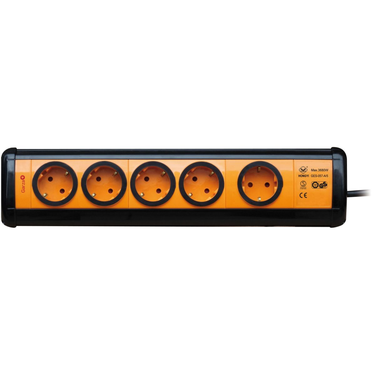 REGLETA GARZA 5 TOMAS + 2 USB CON CABLE 1,5mm-1,4m NARANJA - Imagen 2