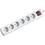 REGLETA GARZA 6 TOMAS CON INTERRUPTOR Y CABLE 1,5mm-1,4m BLANCO - Imagen 2