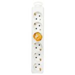 REGLETA GARZA 6 TOMAS SIN CABLE -  BLANCO