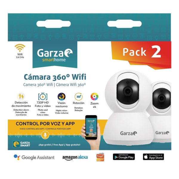 Garza ® Smarthome - Pack 2 Cámaras de Vigilancia Interior