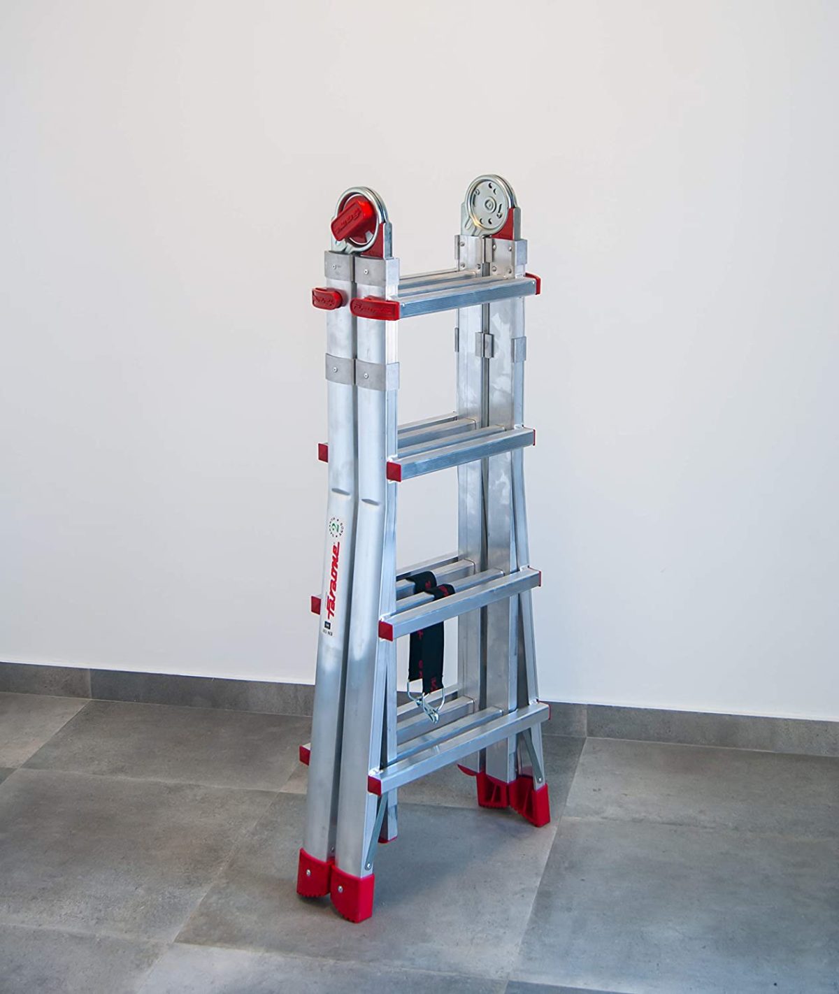 ESCALERA FARAONE TELESCOPICA DE ALUMINIO TELES-T4 8+8 PELDAÑOS - Imagen 3