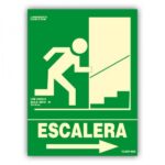 CARTEL FOTOLUMINISCENTE ESCALERA FLECHA DERECHA 210X297