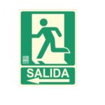 CARTEL FOTOLUMINISCENTE SALIDA FLECHA IZQUIERDA 210X297