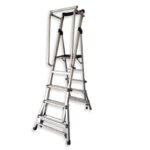 ESCALERA CON PLATAFORMA TELESCÓPICA Y PLEGABLE 4-6 PELDAÑOS