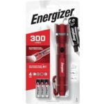 LINTERNA ENERGIZER METAL BEACON 300lm LUZ EMERGENCIA+SILBATO+MOSQUETON 3AAA