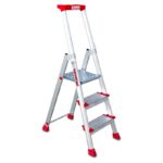 ESCALERA FARAONE DE TIJERA EN ALUMINIO ELEGANCE 3 PELDAÑOS EN 943